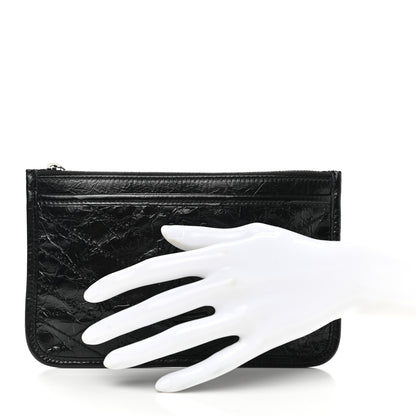Saint Laurent Crinkled Calfskin Matelasse Monogram Niki Bill Pouch Black 2 of 7