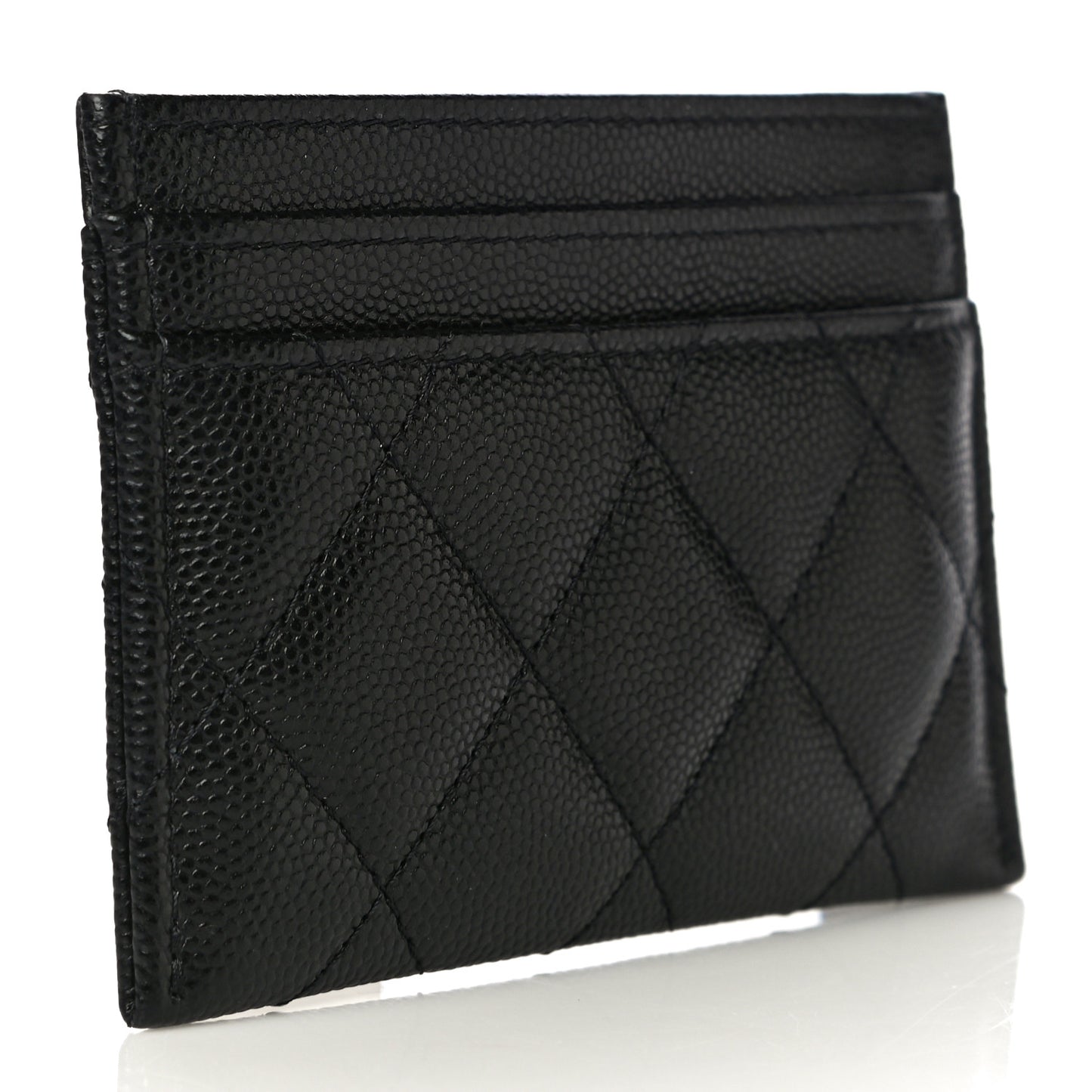 Caviar Quilted French New Wave Card Holder Black