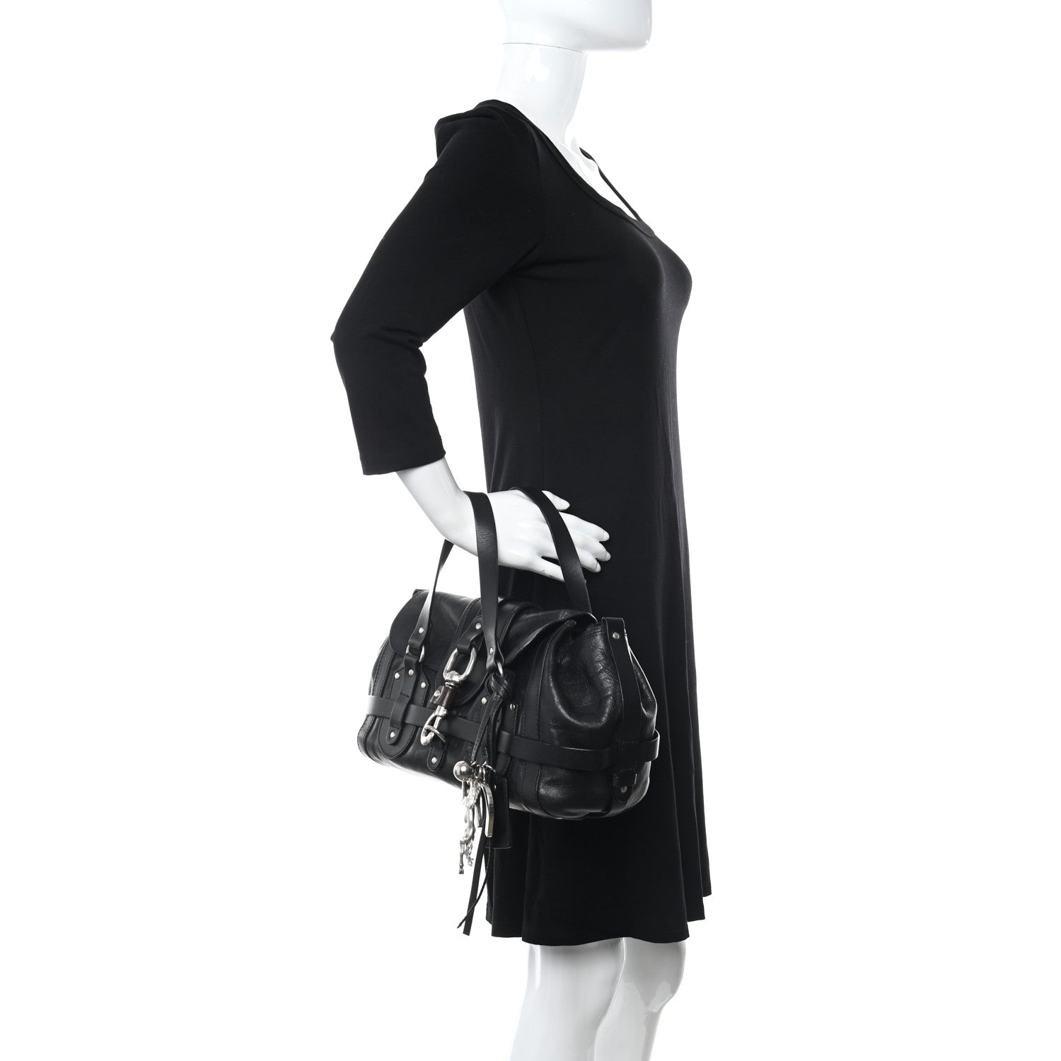 Chloé Kerala Handbag Black Leather y2k Kerala 25 Large leather shoulder bag in black - Chloe