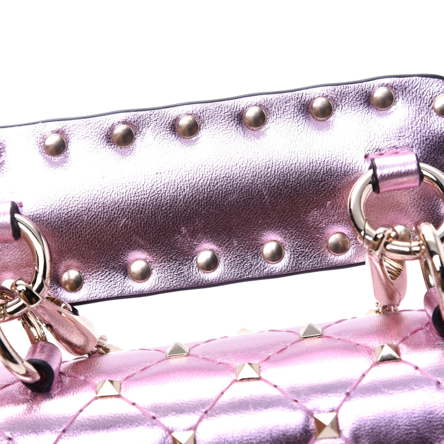 Metallic Nappa Micro Rockstud Spike Shoulder Bag Giacinto