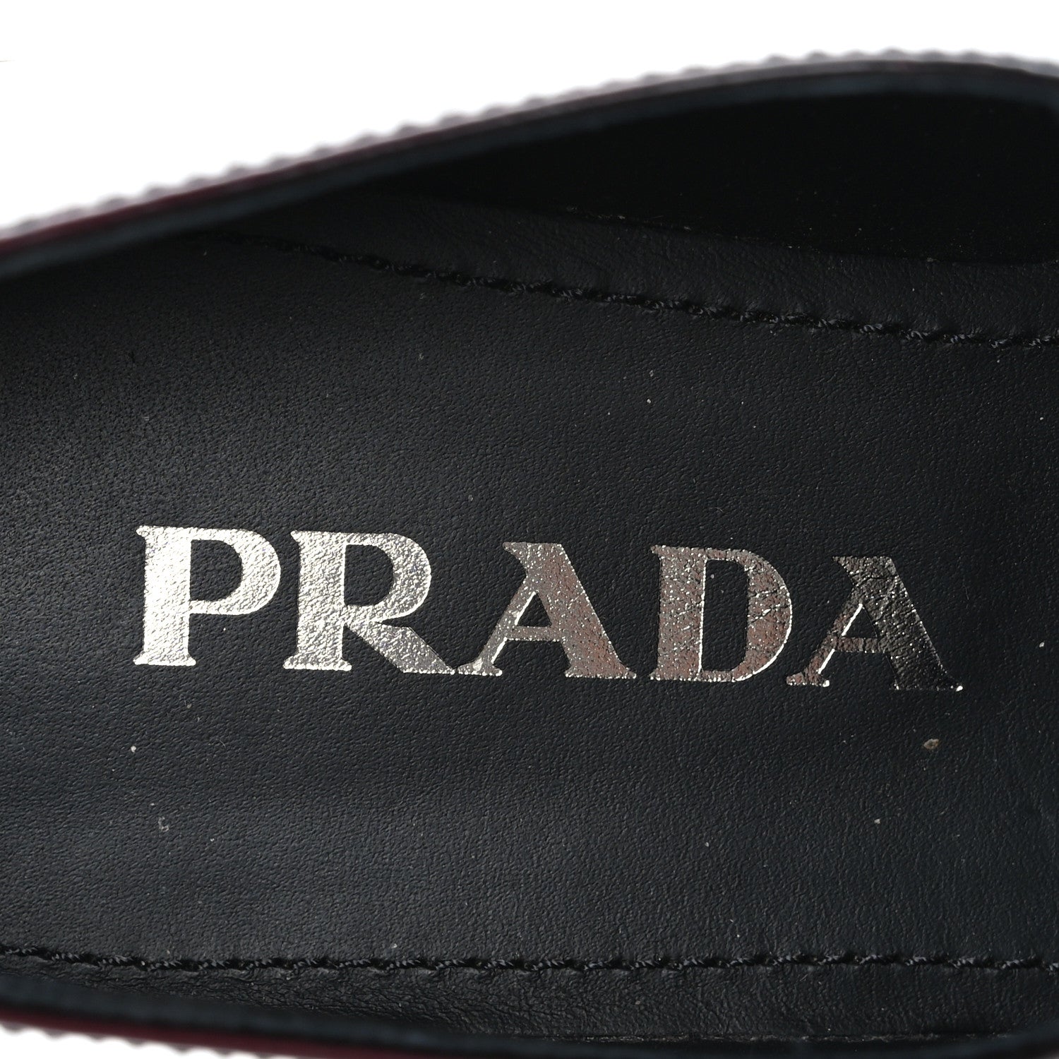 Prada Spazzolato Fume Metal Triangle Logo 50mm Loafers 36.5 Granato 8 of 8