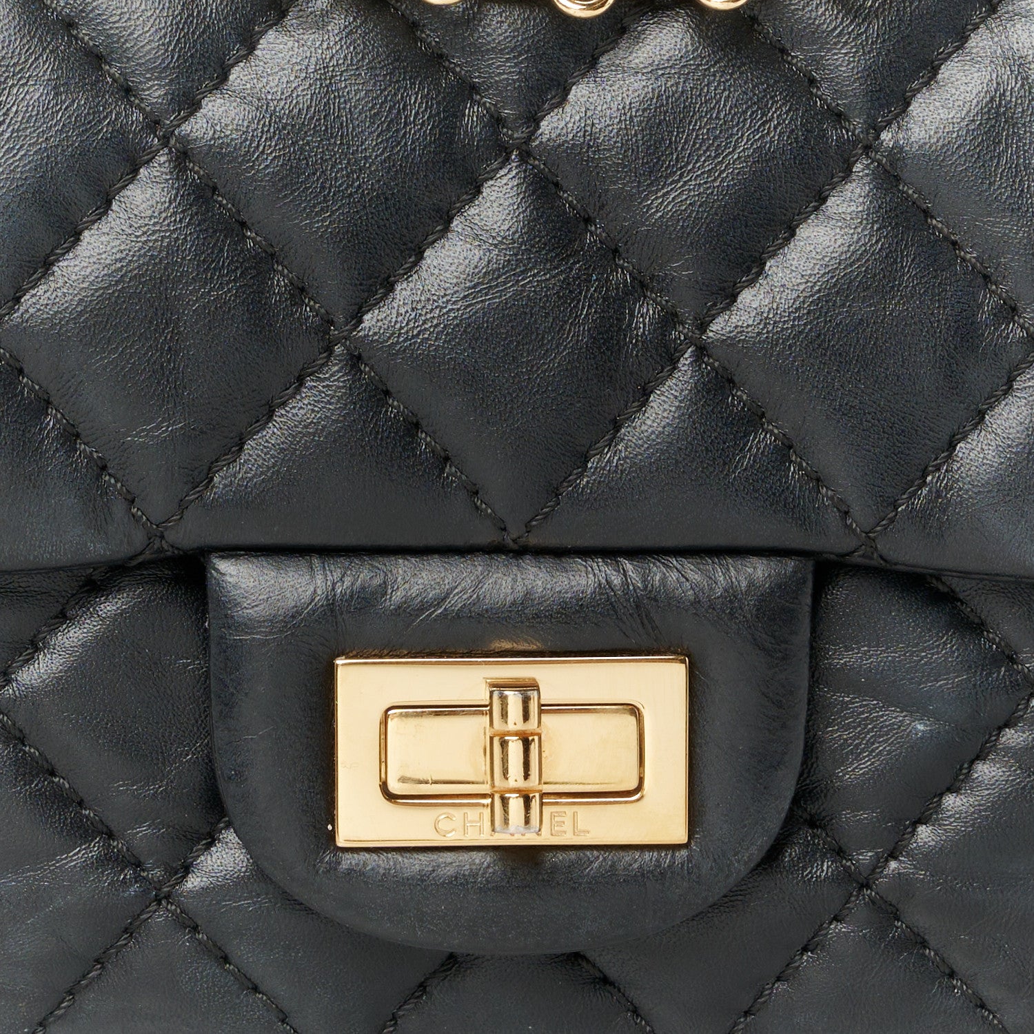 Chanel Aged Calfskin Quilted 2.55 Reissue Mini Flap Black 8 of 10