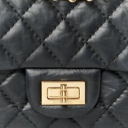 Chanel Aged Calfskin Quilted 2.55 Reissue Mini Flap Black 8 of 10