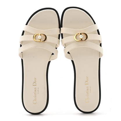 Christian Dior Calfskin 30M Slide Sandals 37.5 White 2 of 9