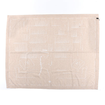 Chanel Wool Silk Lightweight Throw Blanket Beige 3 of 8
