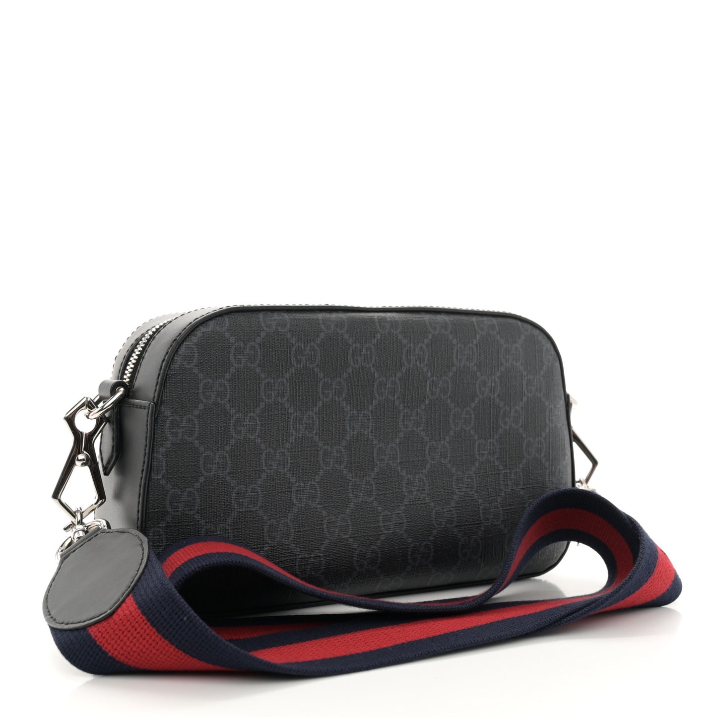 GG Supreme Monogram Web Shoulder Bag Black Grey