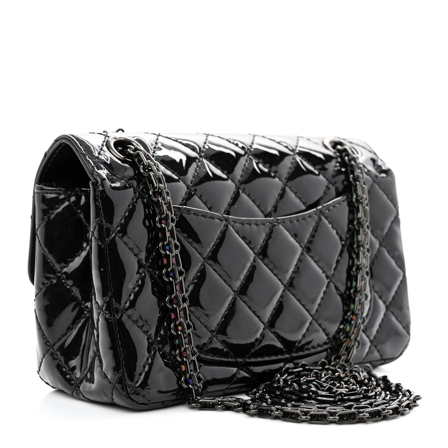 Patent Calfskin Quilted 2.55 Reissue Mini Flap So Black