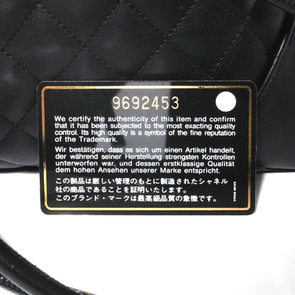 Chanel Calfskin Quilted Large Cambon Bowler Black White 8 of 9