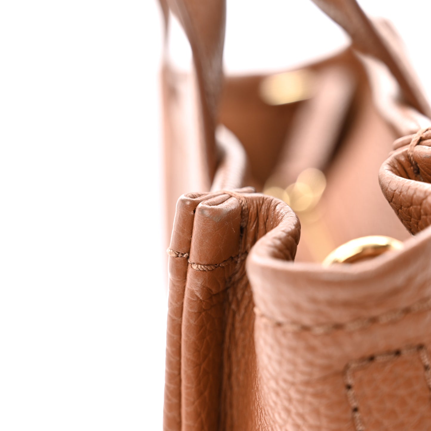 Grained Calfskin Small The Tote Bag Argan Oil