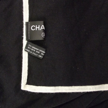 Chanel Cashmere Shawl Scarf Black 5 of 5