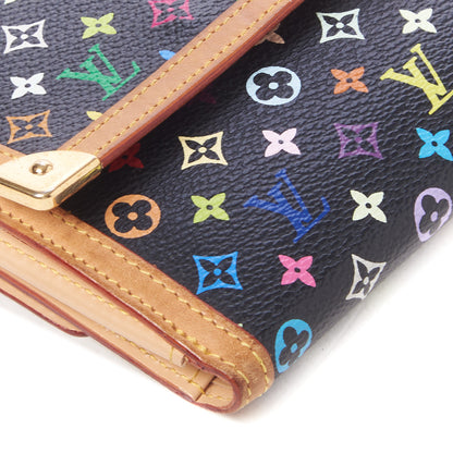 Louis Vuitton Monogram Multicolor Porte-Monnaie Billets Wallet Black 5 of 8