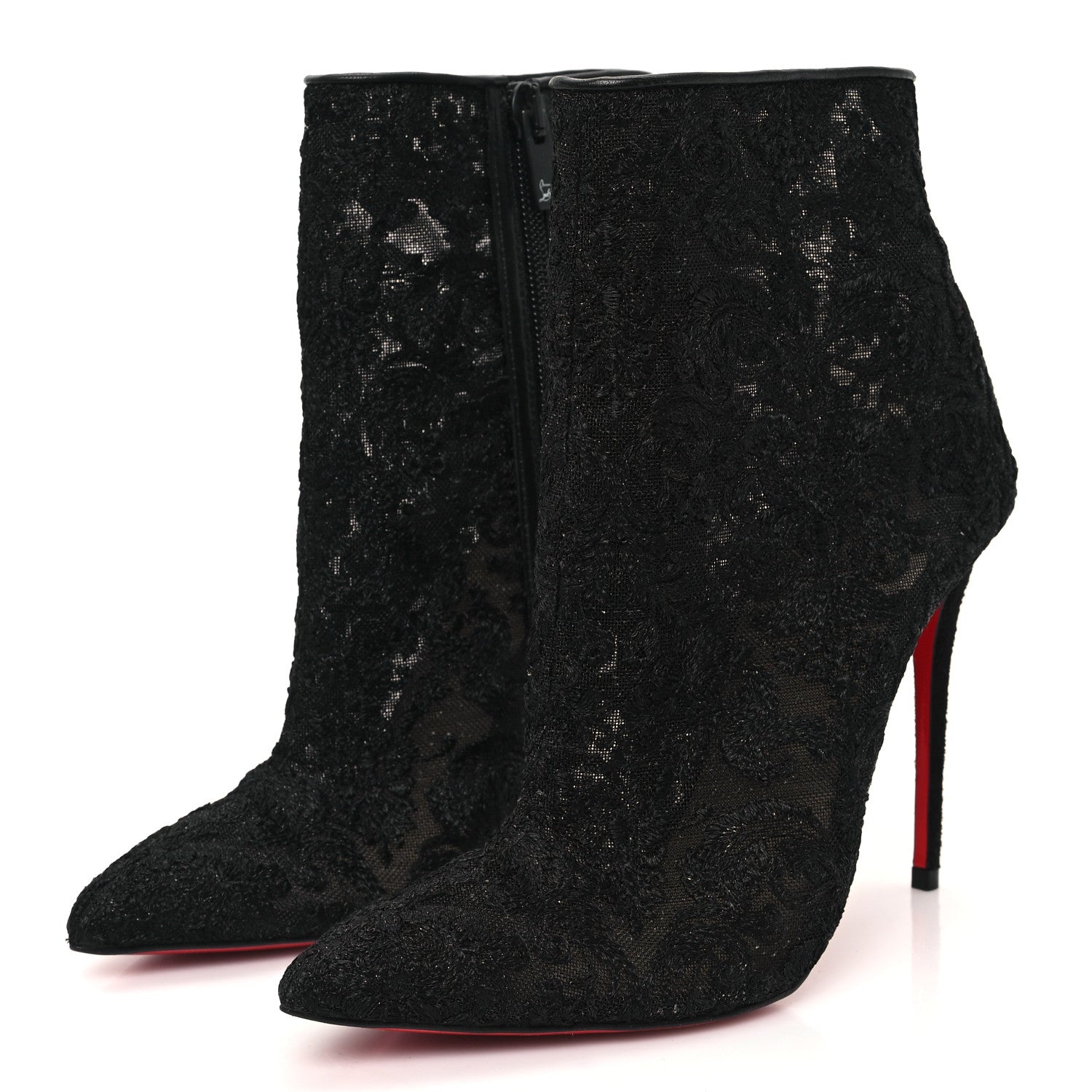 Christian Louboutin Lace Gipsybootie 100 Ankle Boots 36 Black 4 of 8