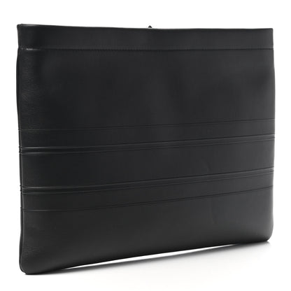 Christian Dior Calfskin Medium Diordouble Zip Pouch Black 3 of 8