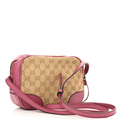 Gucci Monogram Textured Calfskin Mini Bree Messenger Bag Beige Ebony Peonia Flower 2 of 18
