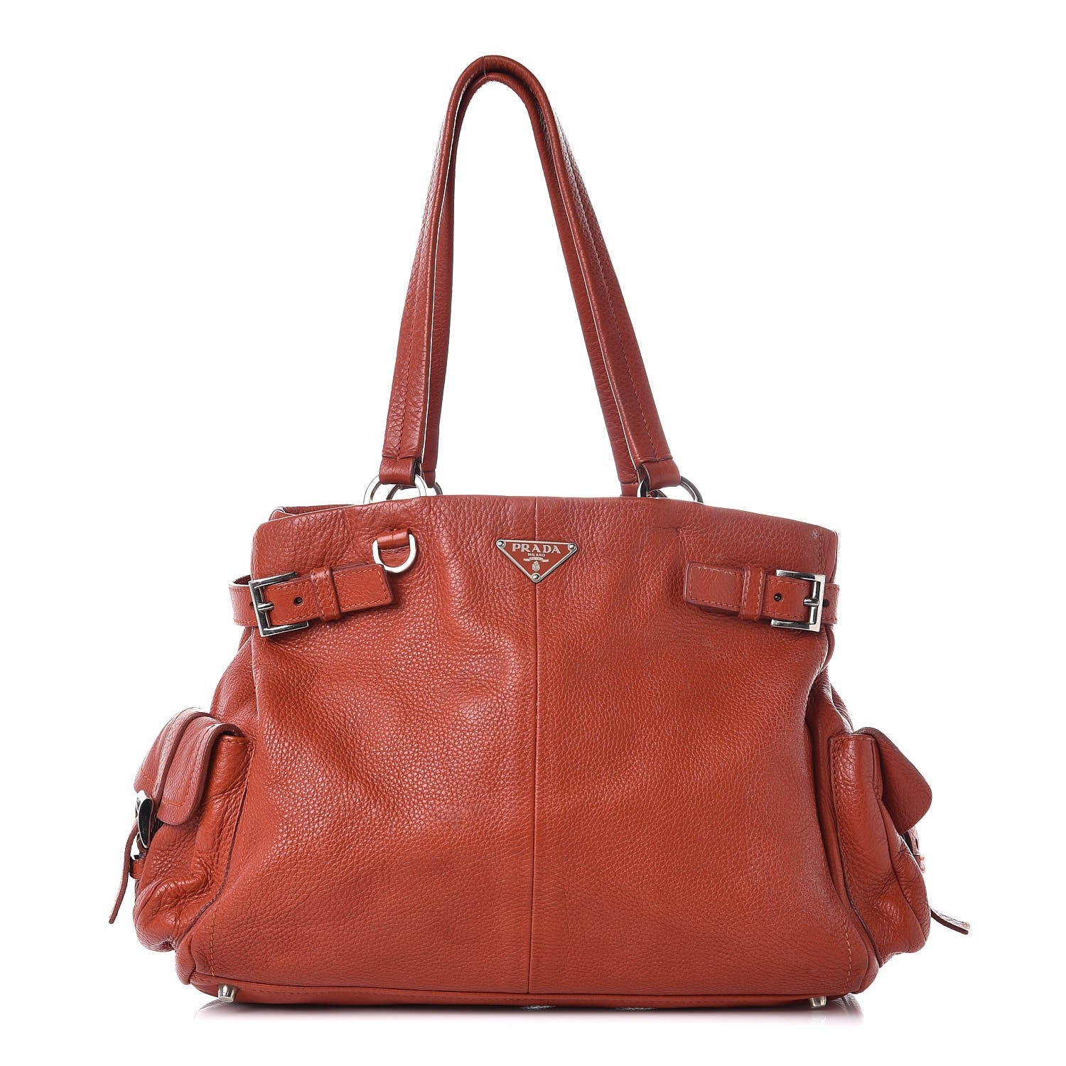 Prada Vitello Daino Shoulder Bag Arancio 1 of 17