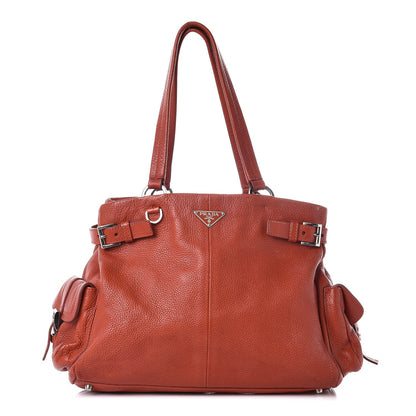 Prada Vitello Daino Shoulder Bag Arancio 1 of 17