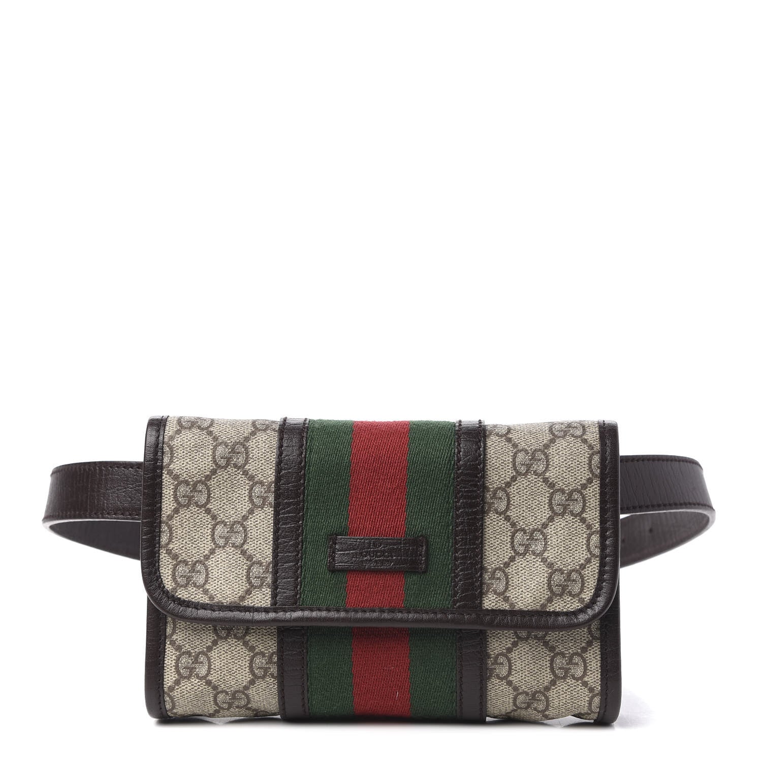 Gucci GG Monogram Plus Web Belt Bag Dark Brown 1 of 11