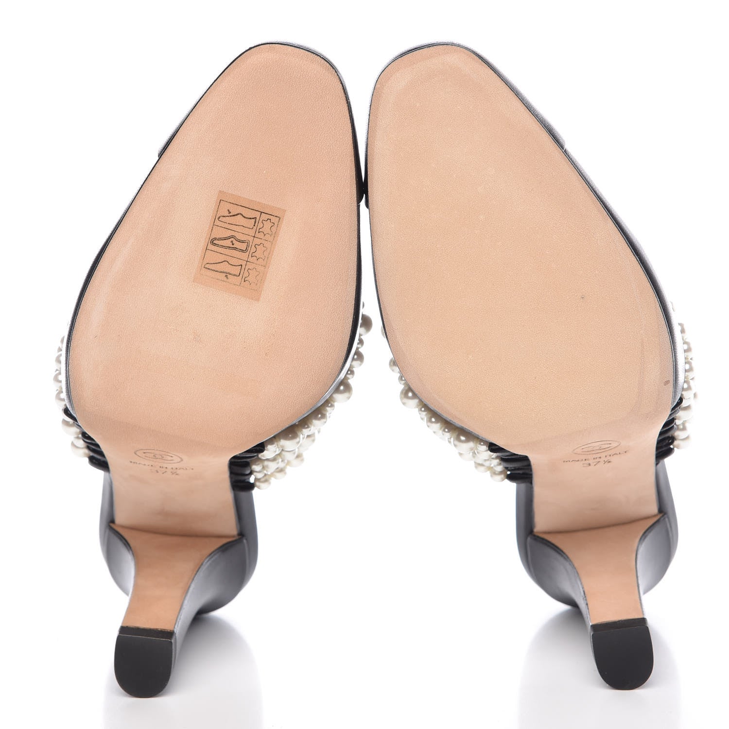 Chanel Lambskin CC Pearl Mule 37.5 Black 5 of 10