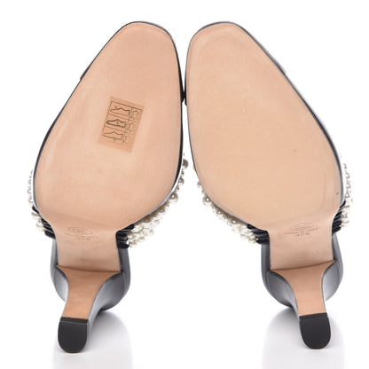 Chanel Lambskin CC Pearl Mule 37.5 Black 5 of 10