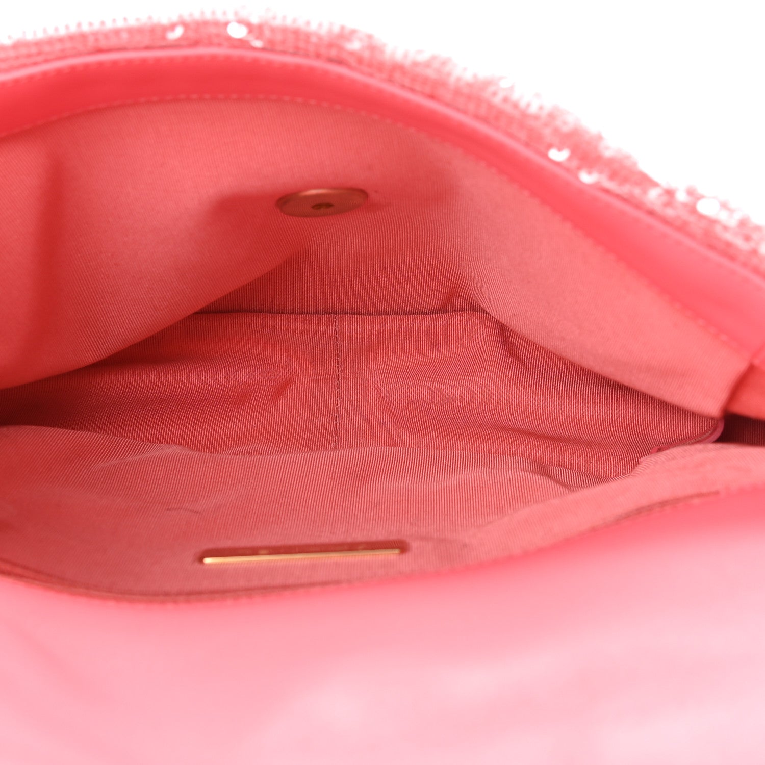 Chanel Sequin Quilted Medium Chanel 19 Flap Coral 5 of 11
