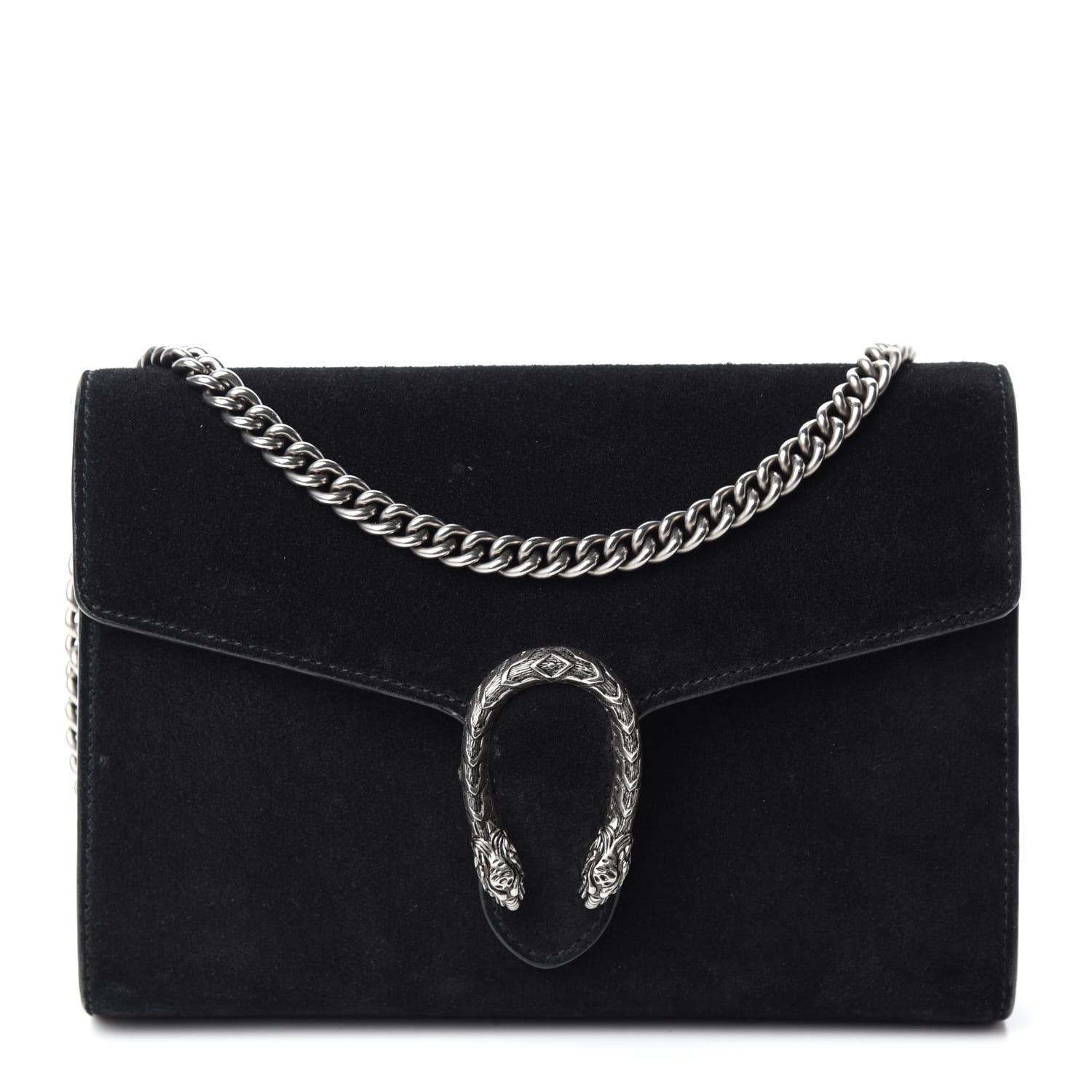 Gucci Suede Mini Dionysus Chain Wallet Black 1 of 10