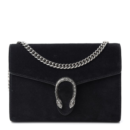 Gucci Suede Mini Dionysus Chain Wallet Black 1 of 10