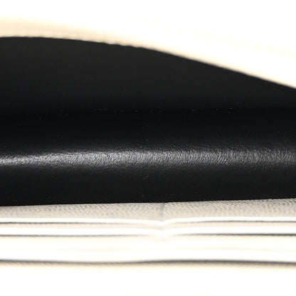 Saint Laurent Grain De Poudre Matelasse Chevron Monogram Envelope Chain Wallet Crema Soft 5 of 11