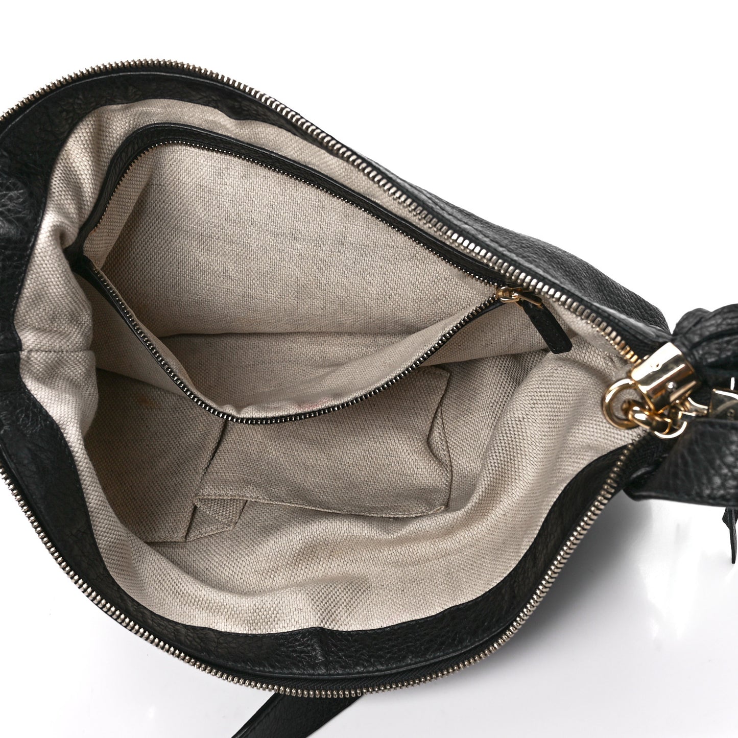 Pebbled Calfskin Small Soho Hobo Black