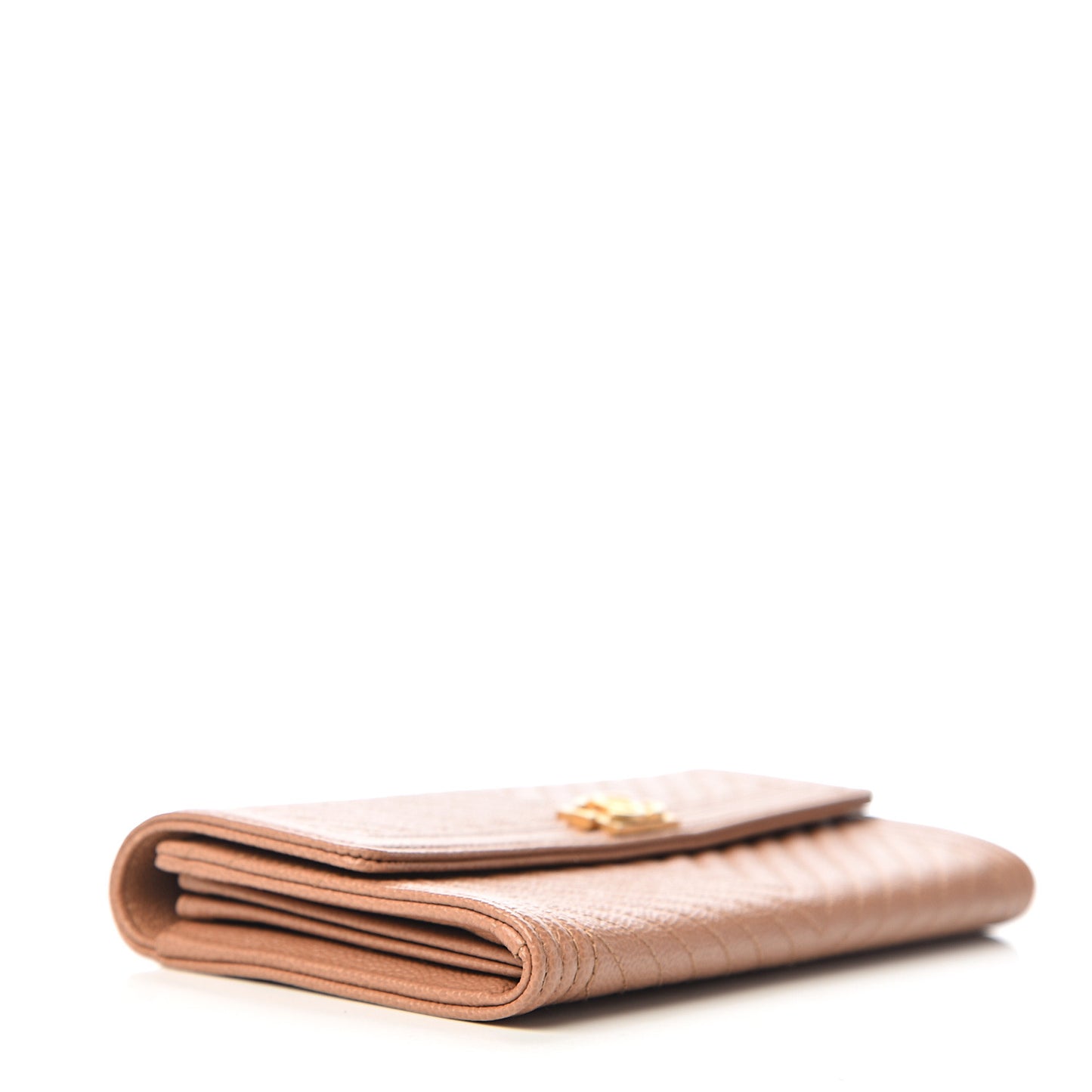 Caviar Chevron Quilted Boy Flap Wallet Dark Beige