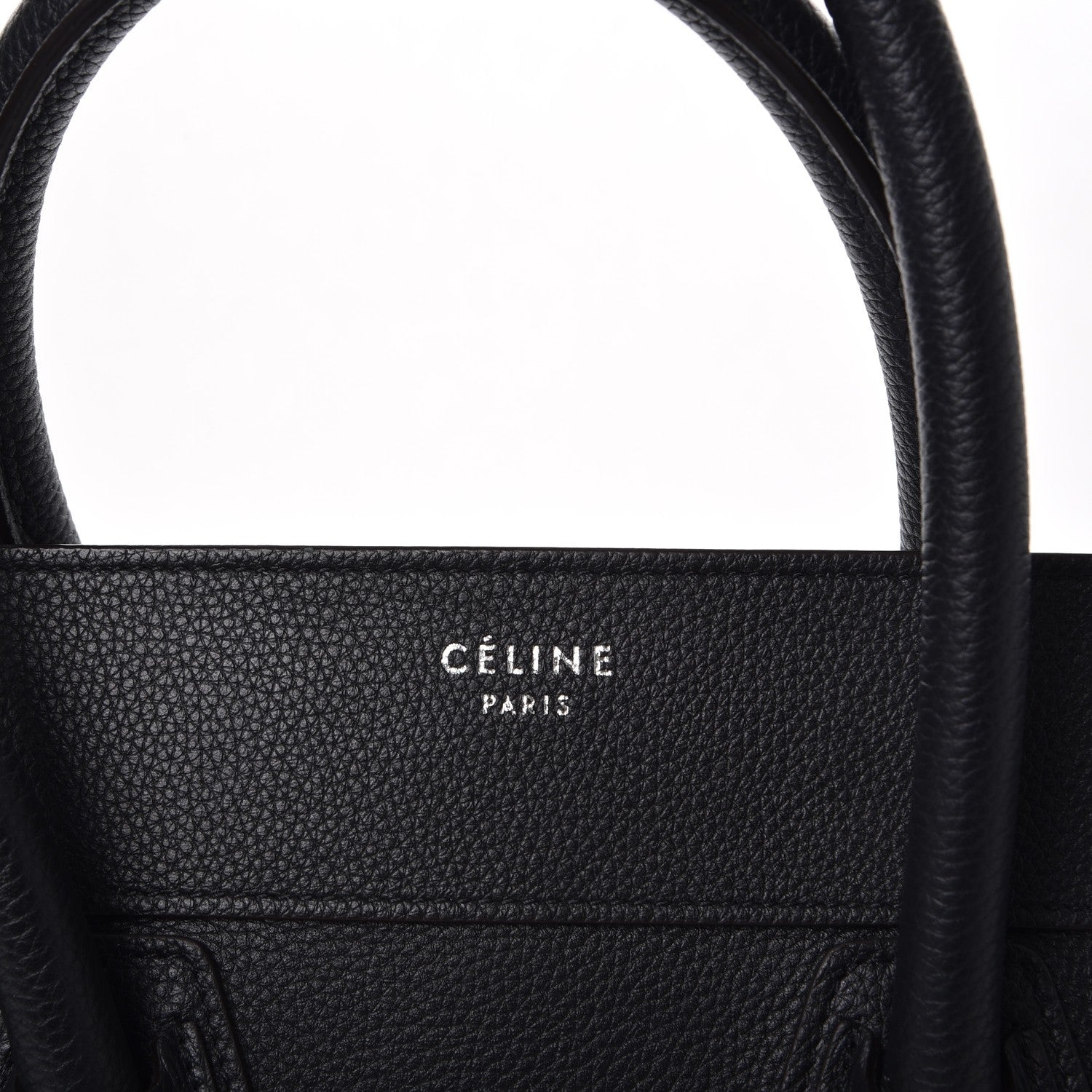 Celine Drummed Calfskin Mini Luggage Black 6 of 9