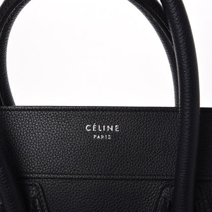 Celine Drummed Calfskin Mini Luggage Black 6 of 9