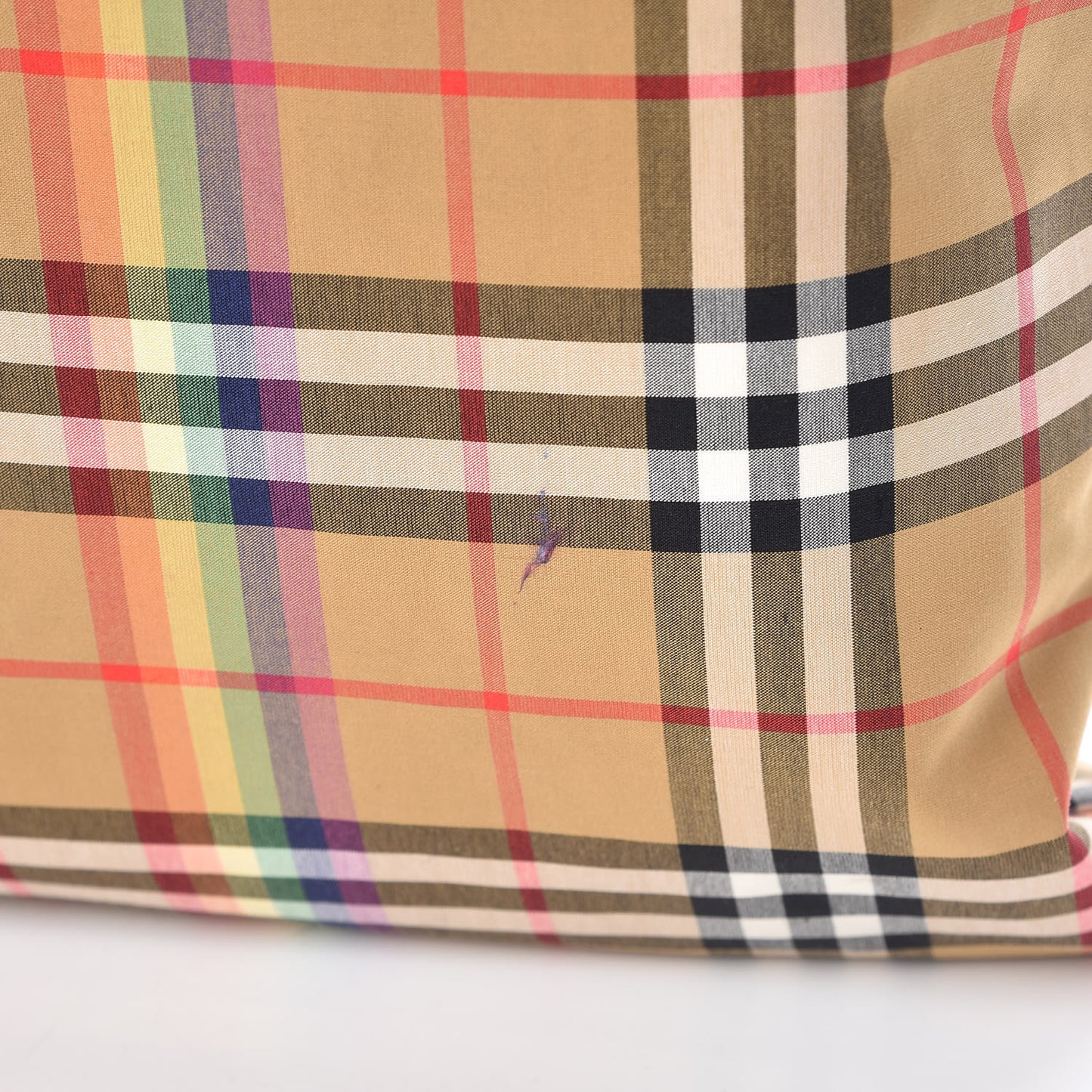 Vintage Rainbow Check Shopper Tote Grey