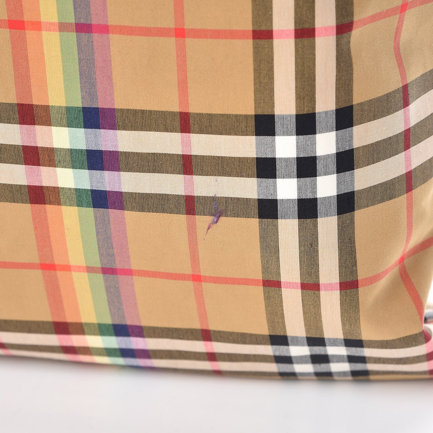 Burberry Vintage Rainbow Check Shopper Tote Grey 8 of 8