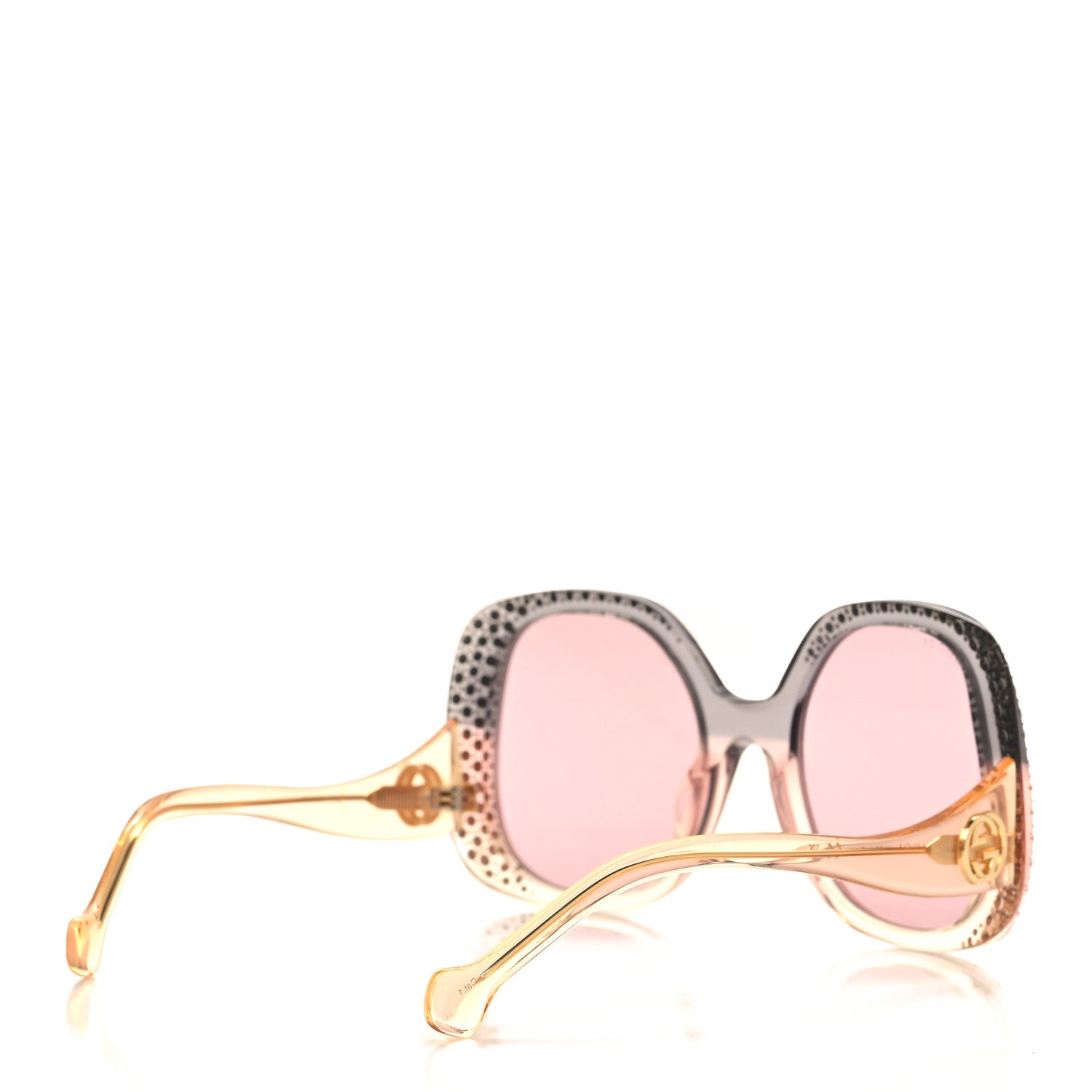 Gucci Acetate Square Frame Sunglasses GG1235S Grey Yellow Pink Multicolor 4 of 8