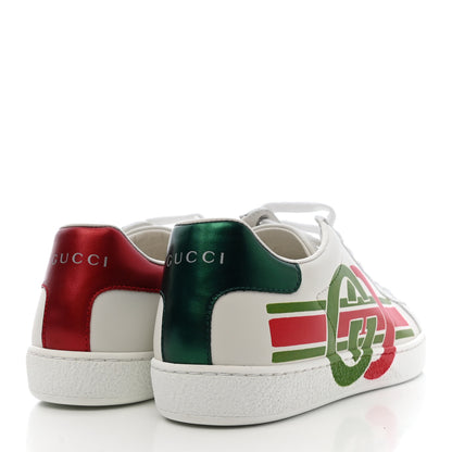 Gucci Calfskin Interlocking G Womens New Ace Sneakers 36 White Red Flame Green 4 of 10
