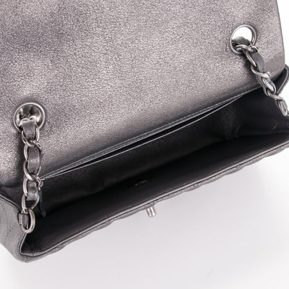 Chanel Iridescent Calfskin Quilted Mini Rectangular Flap Dark Grey 5 of 7