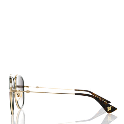 Gucci Acetate Web Aviator Sunglasses GG0062S Green Red 3 of 9