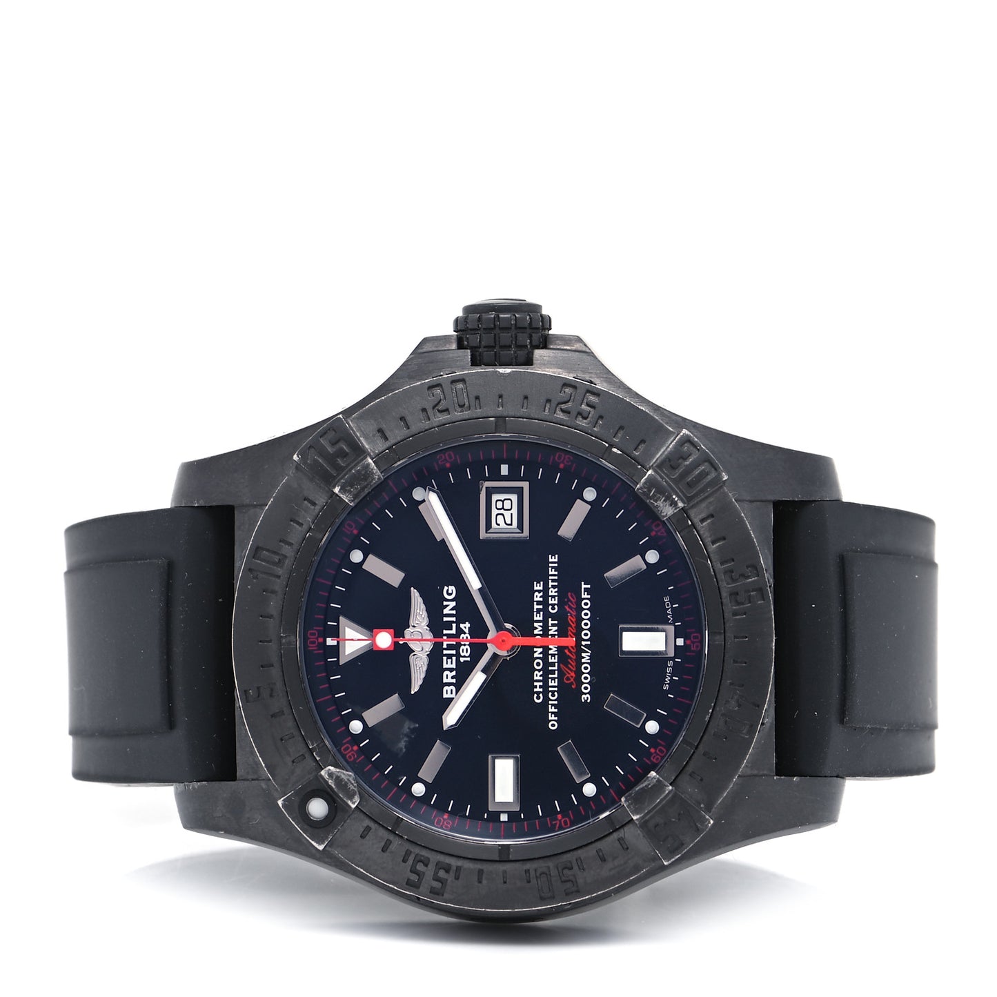 Stainless Steel Rubber 45mm Avenger Seawolf Automatic Watch Black M17330