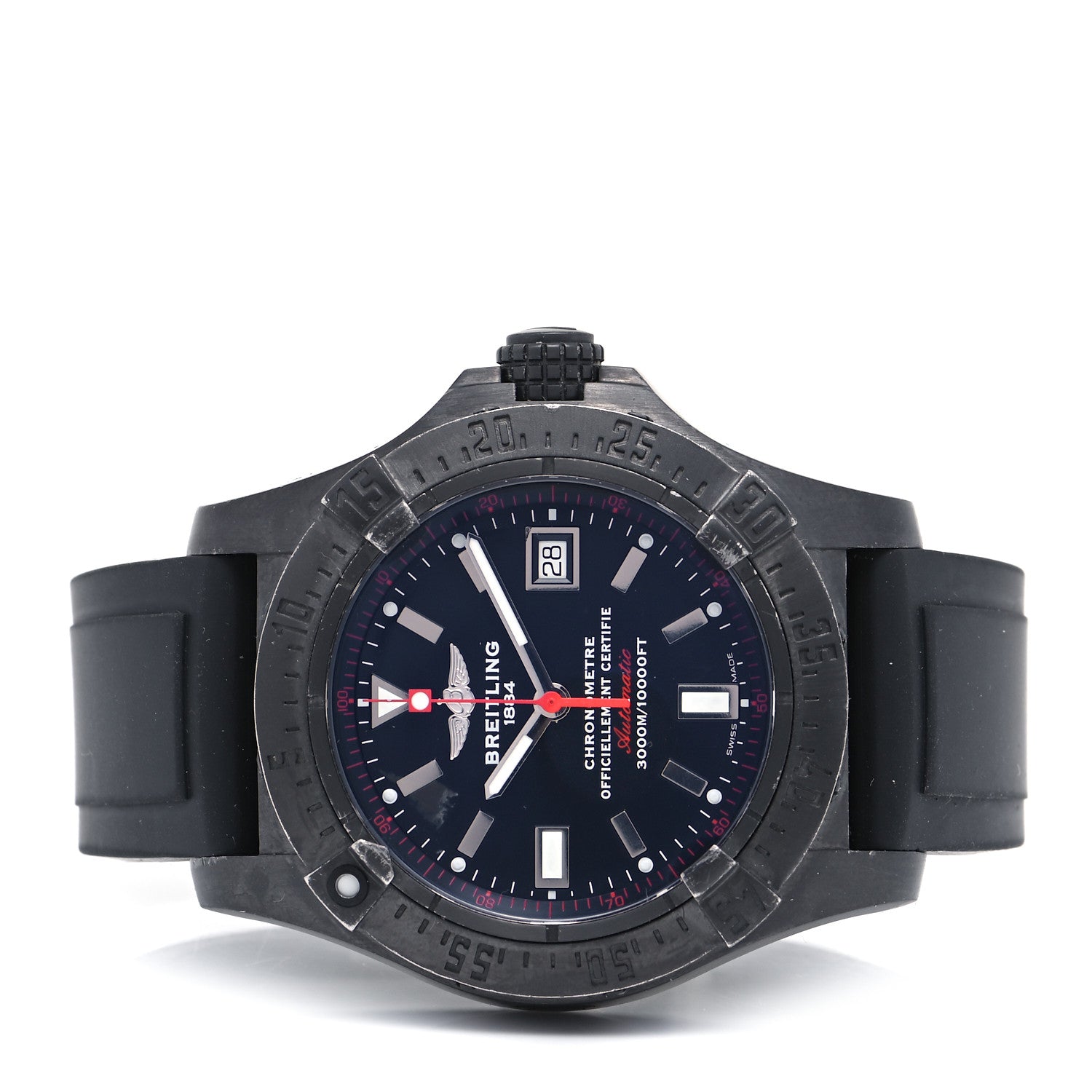 Breitling Stainless Steel Rubber 45mm Avenger Seawolf Automatic Watch Black M17330 2 of 5