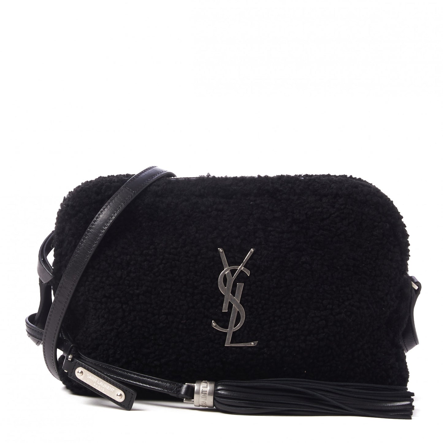 Shearling Monogram Lou Camera Bag Black