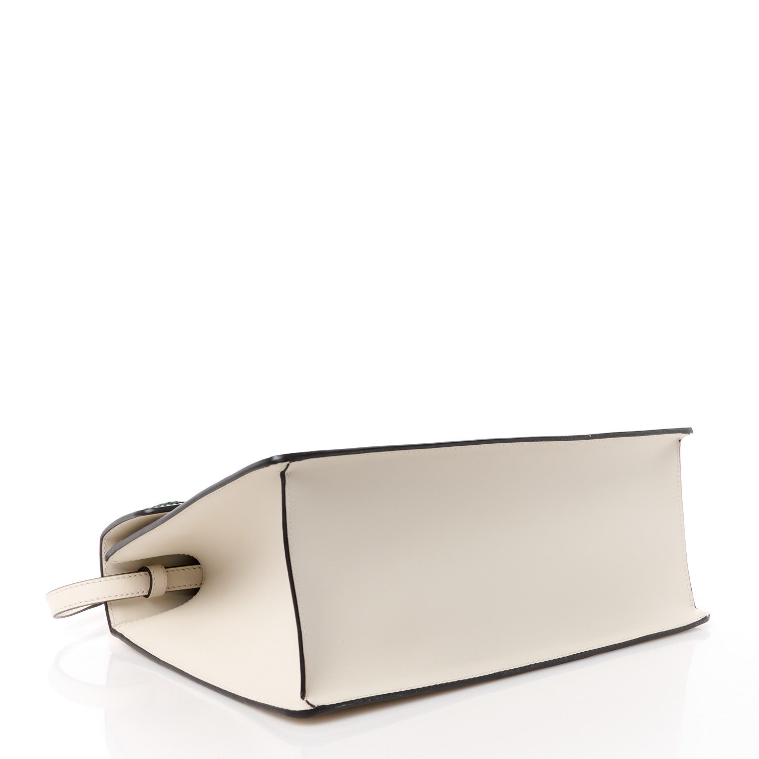 Gucci Calfskin Embroidered Medium Sylvie Top Handle Bag White 4 of 11