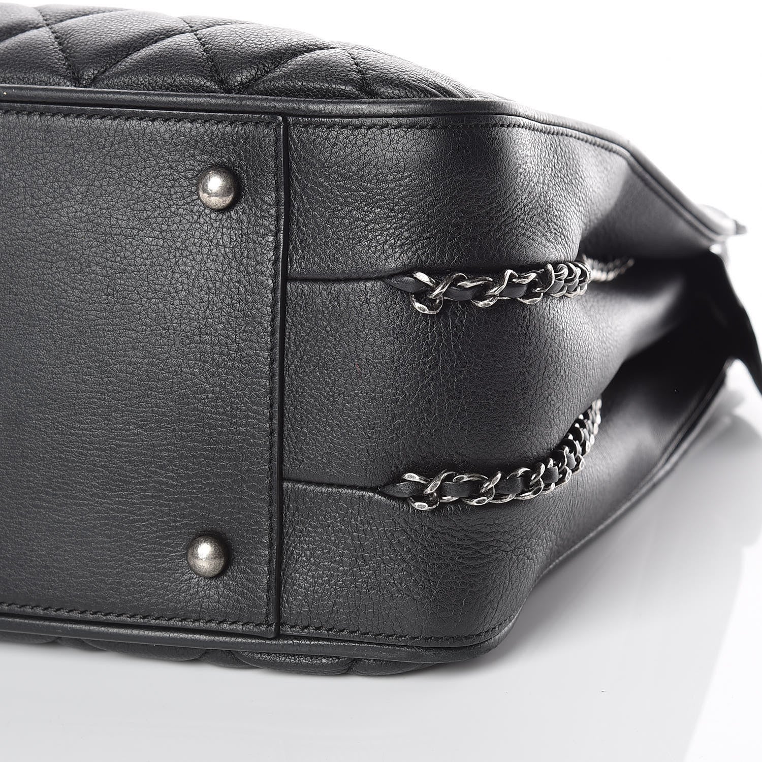 Chanel Calfskin Quilted Frame In Chain Tote Black 10 of 10