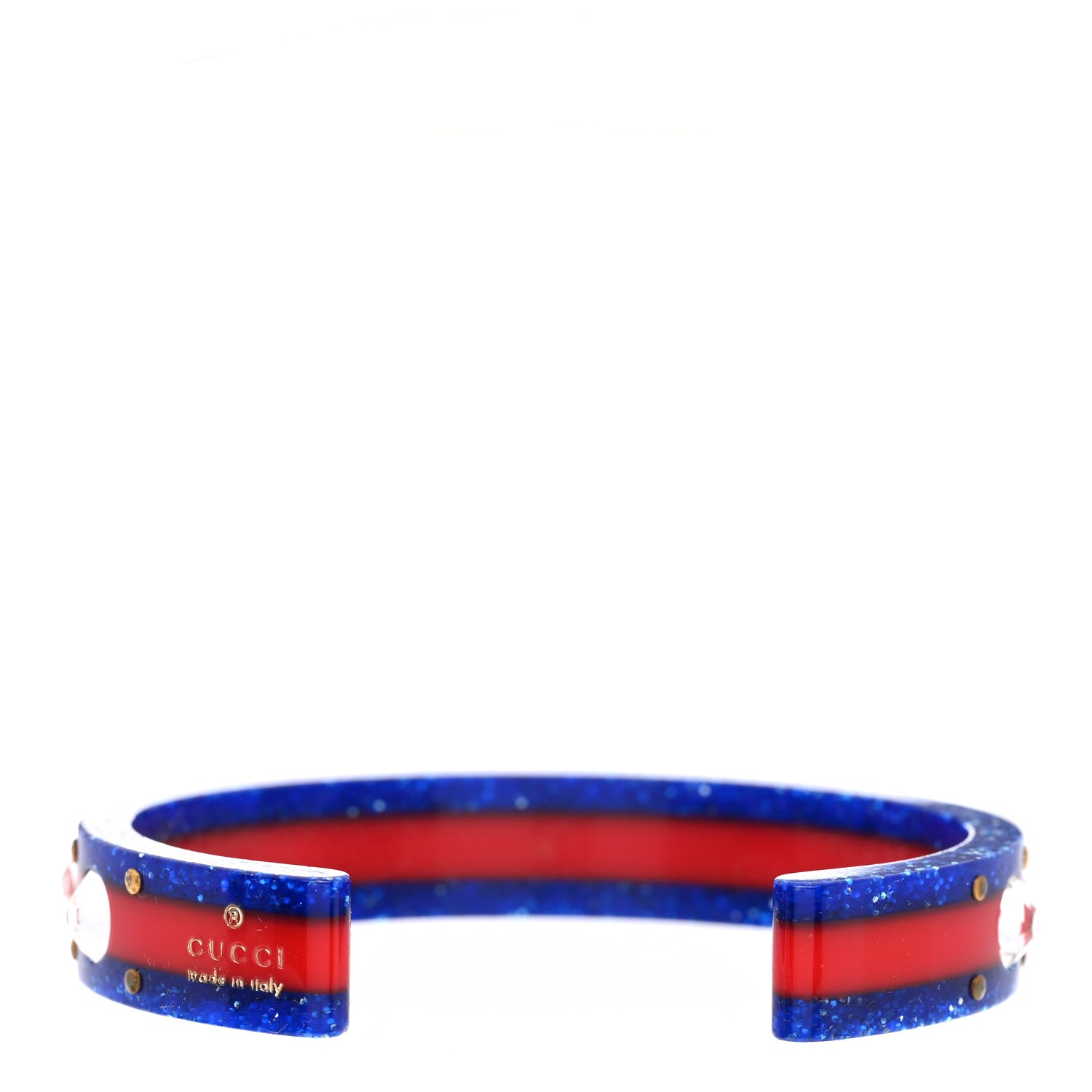 Gucci Crystal Web Cuff Blue Red 3 of 5