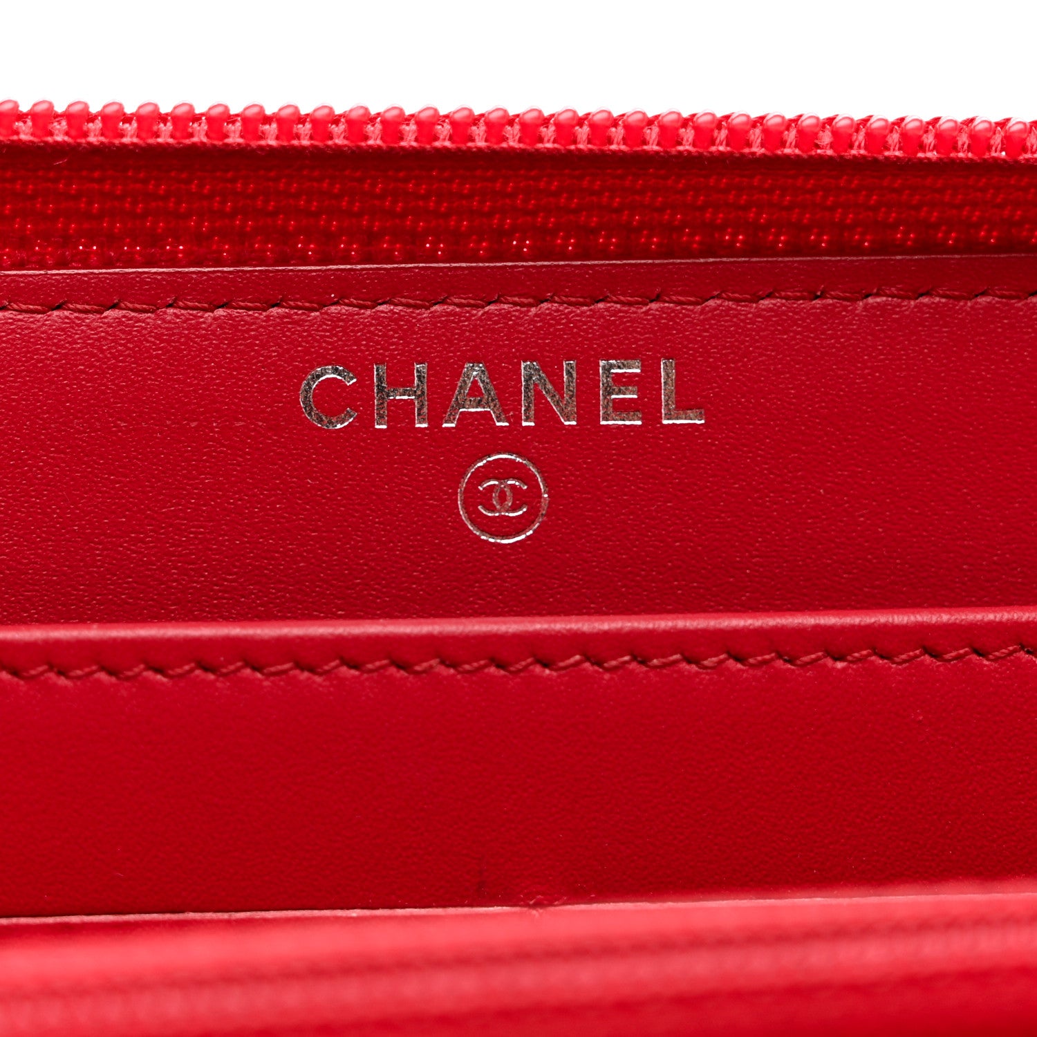 Chanel Patent Quilted Boy Zip Around Wallet Red 6 of 9