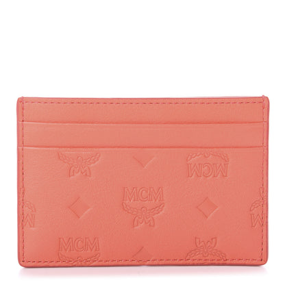 MCM Calfskin Calfskin Ottomar Monogram Card Case Hot Coral 1 of 6
