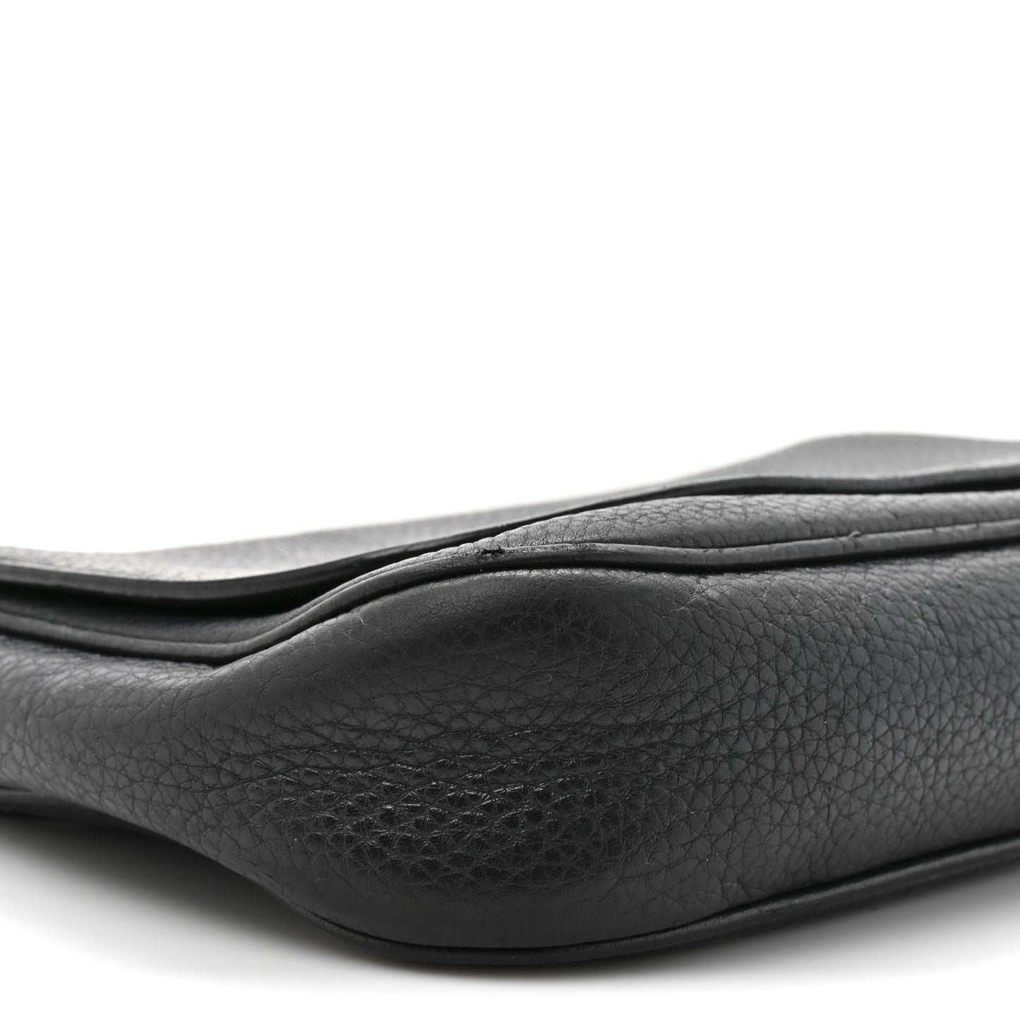 Pebbled Calfskin Medium Soho Flap Crossbody Black