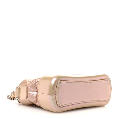Chanel Iridescent Aged Calfskin Quilted Small Gabrielle Hobo Light Pink 4 of 13
