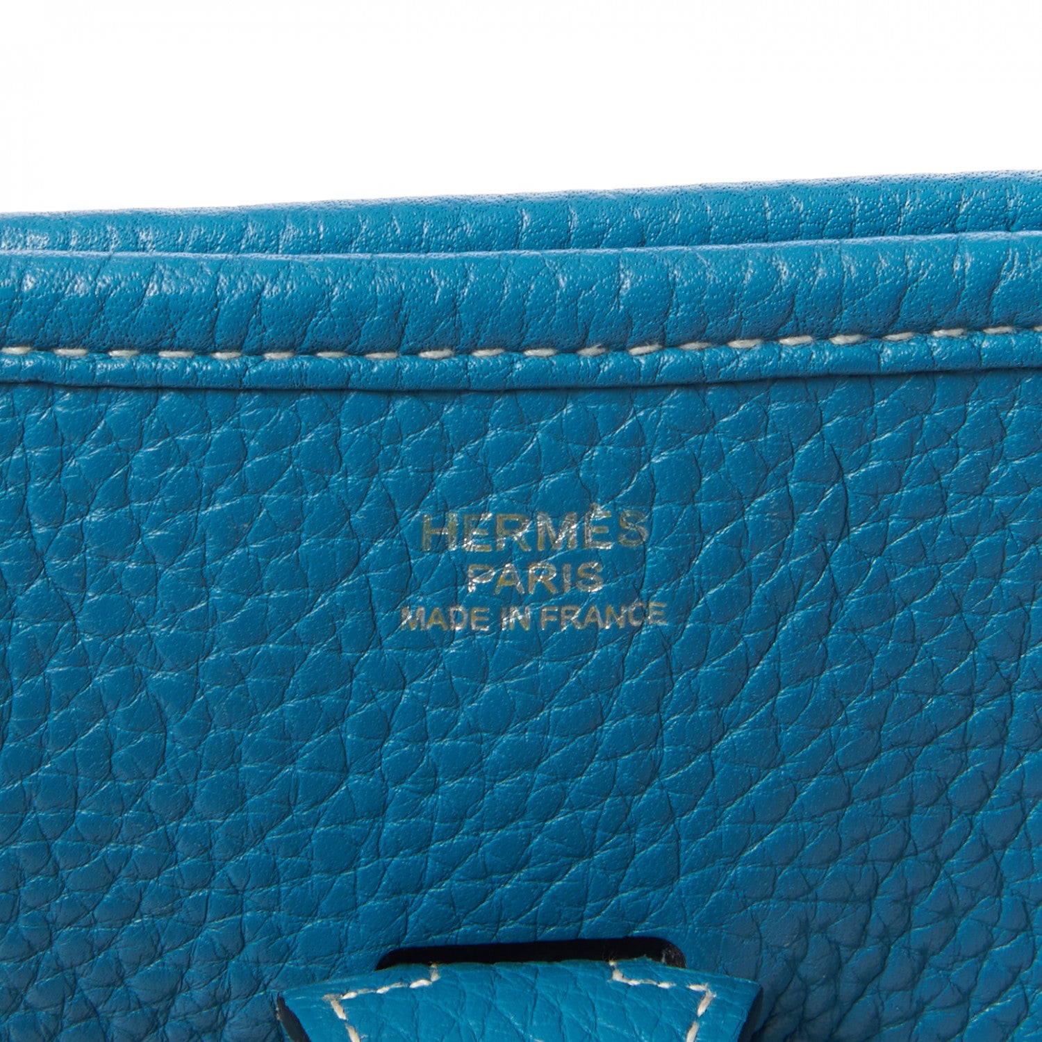 Hermes Taurillon Clemence Evelyne III PM Blue Jean 7 of 8