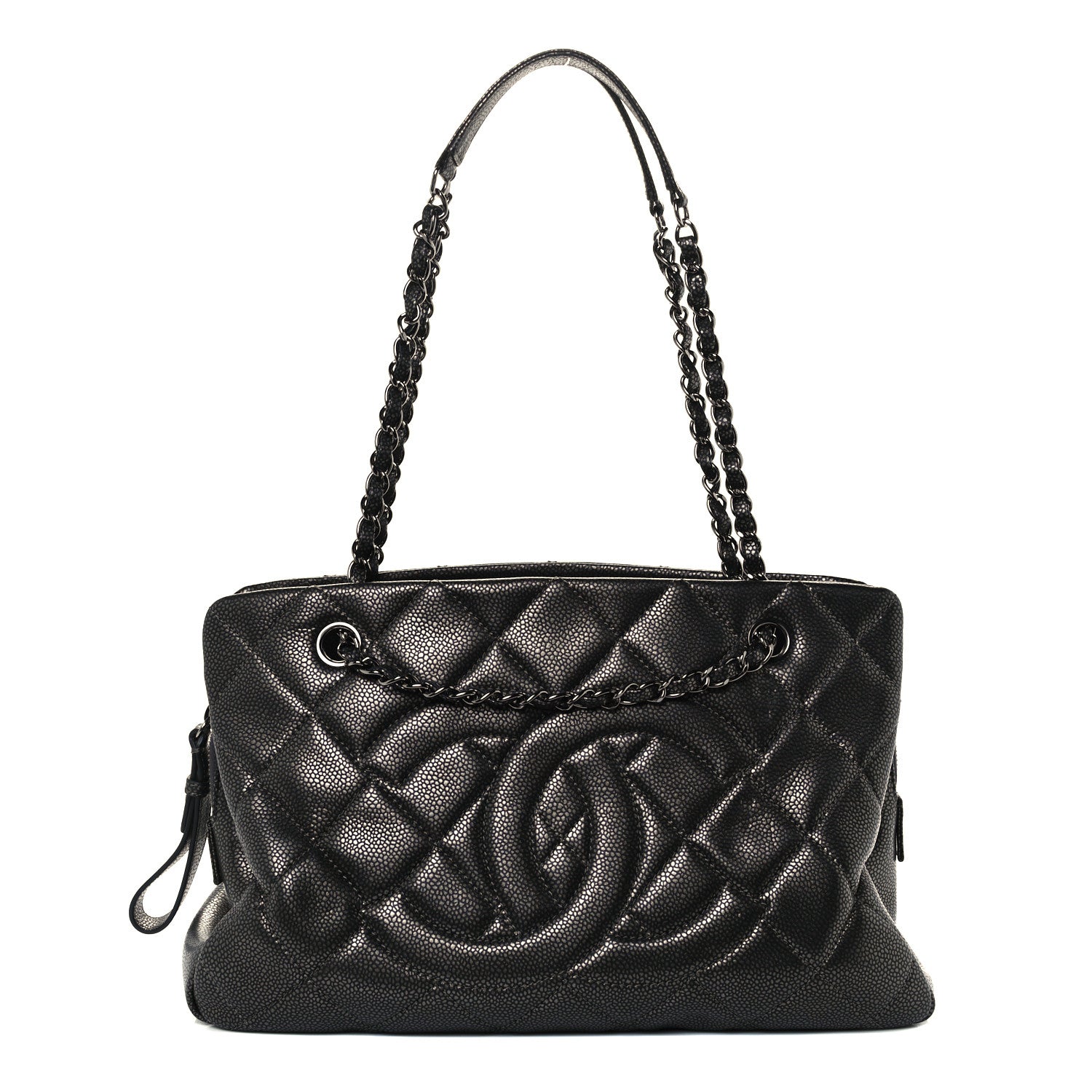 Chanel Caviar Quilted Timeless CC Shopping Tote Gray Dark Silver 1 of 9