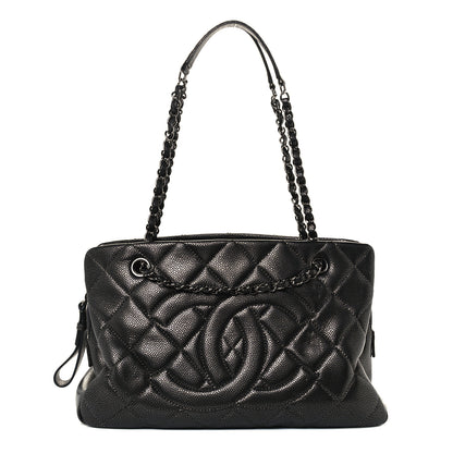 Chanel Caviar Quilted Timeless CC Shopping Tote Gray Dark Silver 1 of 9